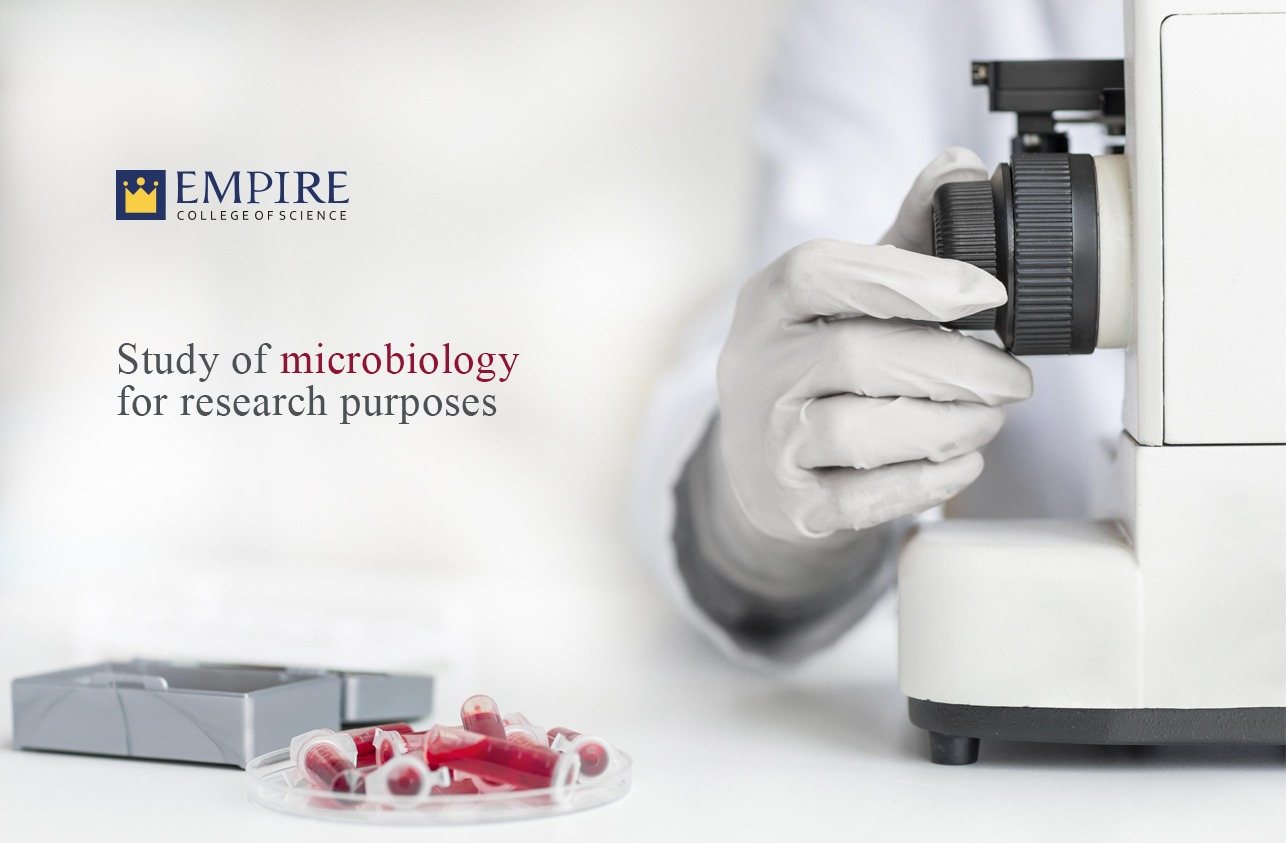 Study of microbiology for research purposes